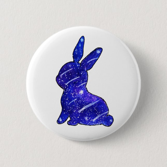 Badge Rond 5 Cm Lapin mignon de lapin étoilé (Devant)