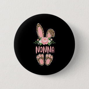 Badge Rond 5 Cm Lapin nonna léopard floral joyeuses pâques printem
