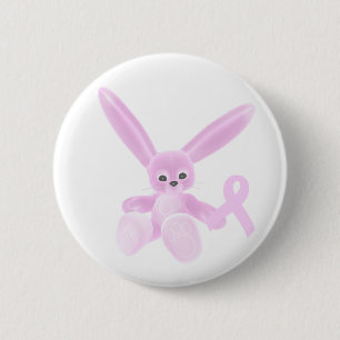 Badge Rond 5 Cm Lapin rose de ruban
