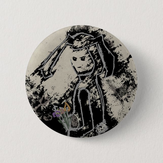 Badge Rond 5 Cm lapin sinistre (Devant)