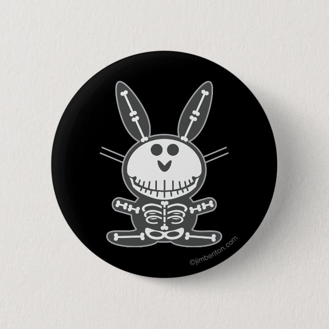 Badge Rond 5 Cm Lapin squelettique (Devant)