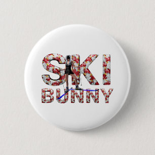 Badge Rond 5 Cm Lapin SUPÉRIEUR de ski