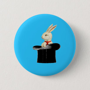 Badge Rond 5 Cm lapin vintage magique de casquette supérieur