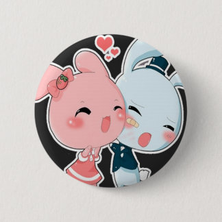 Badge Rond 5 Cm Lapins d'amour