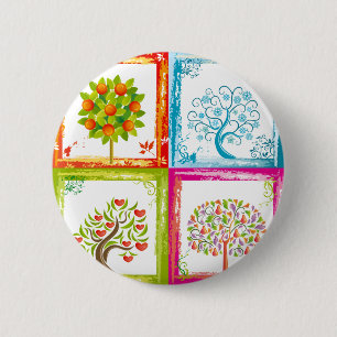 Badge Rond 5 Cm L'arbre couvre de tuiles 2x2