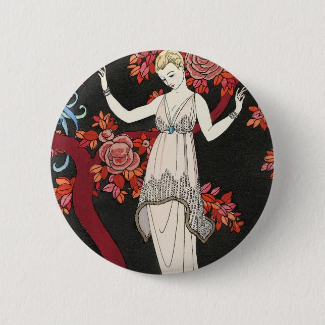 Badge Rond 5 Cm L'Arbre de science Français par George Barbier (Devant)