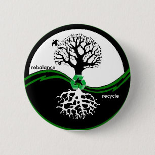 Badge Rond 5 Cm L'arbre de Yin Yang rééquilibrent réutilisent l