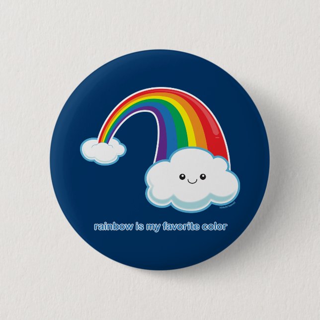 Badge Rond 5 Cm L'arc-en-ciel est ma couleur préférée (Devant)