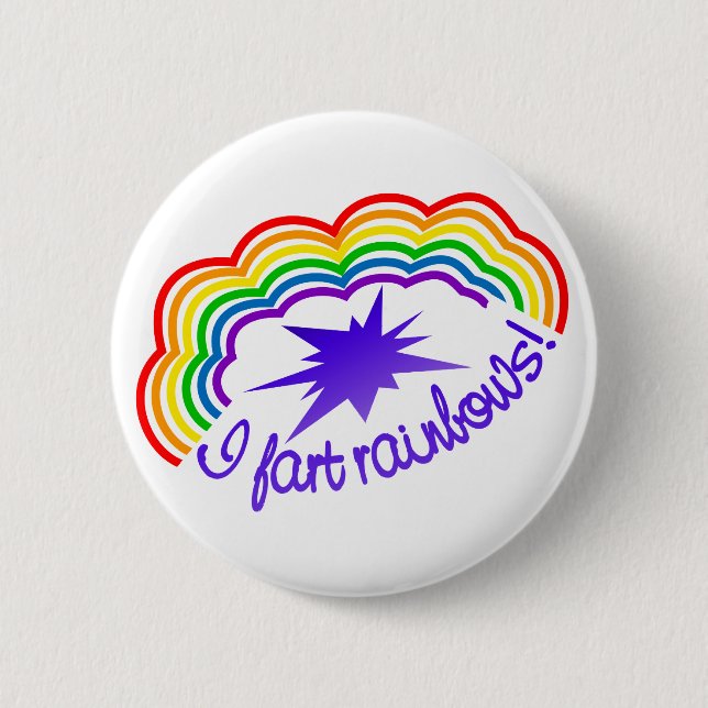 Badge Rond 5 Cm L'arc-en-ciel pète bouton (Devant)