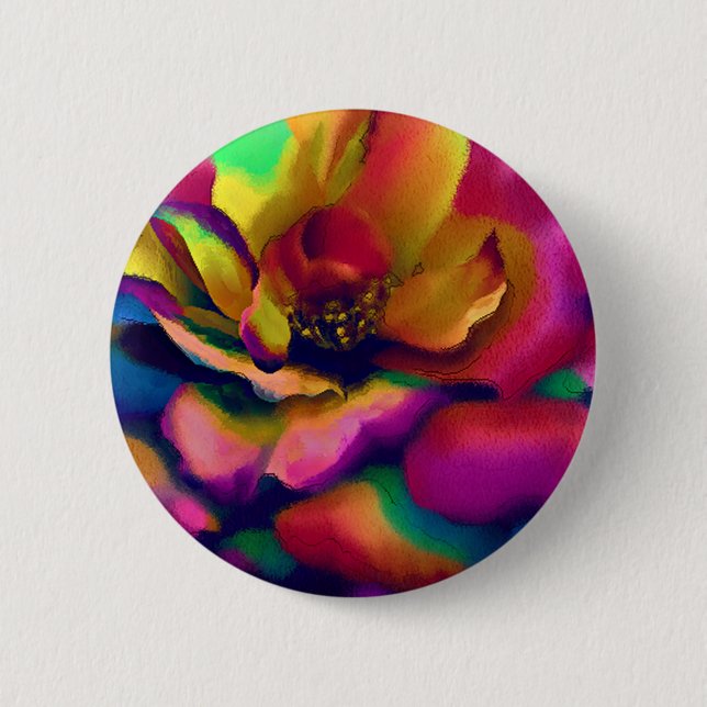 Badge Rond 5 Cm L'arc-en-ciel s'est levé (Devant)