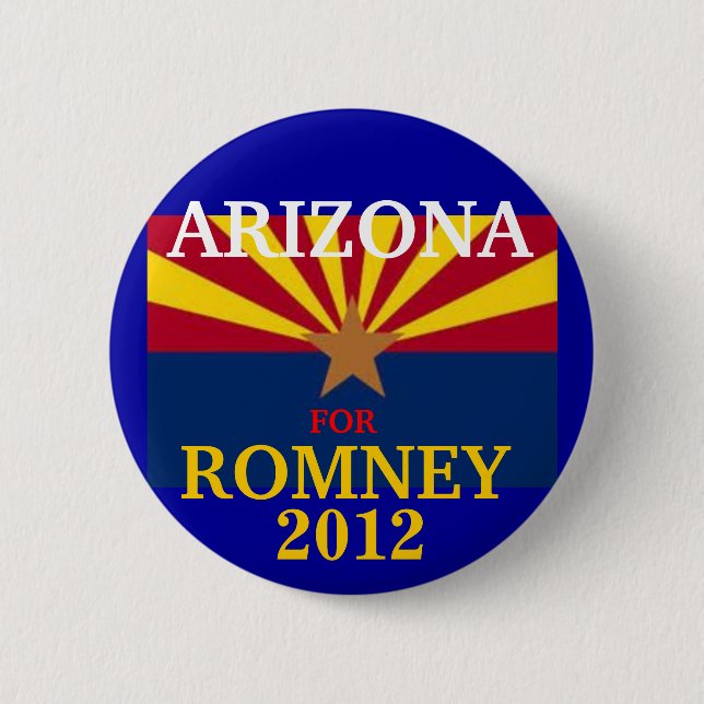 Badge Rond 5 Cm L'Arizona pour Romney 2012 (Devant)