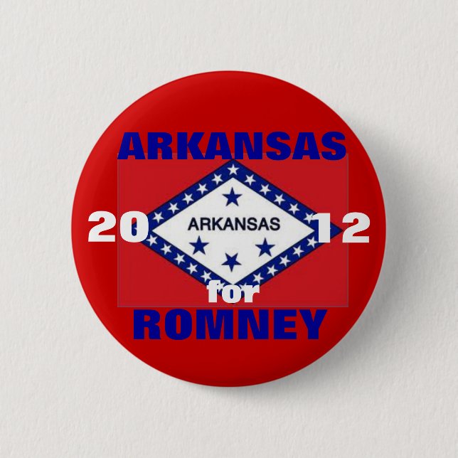 Badge Rond 5 Cm L'Arkansas pour Romney 2012 (Devant)