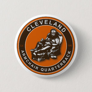Badge Rond 5 Cm L'ARMCHAIR QB - Bouton de football Cleveland