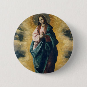 Badge Rond 5 Cm L'Art de la radiance céleste de l'Immaculée Concep