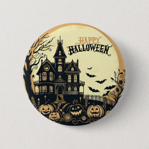 Badge Rond 5 Cm L'art d'Halloween vintage