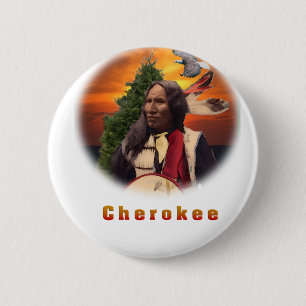 Badge Rond 5 Cm L'art indien Cherokee