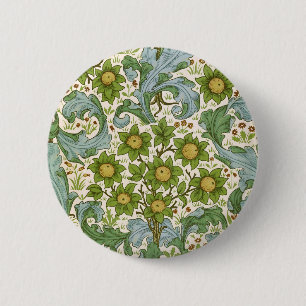 Badge Rond 5 Cm L'art nouveau du motif de verger de William Morris