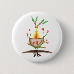 Badge Rond 5 Cm L'art Plante de l'enfant