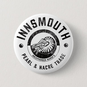 Badge Rond 5 Cm L'artisanat de la perle du marais d'Innsmouth