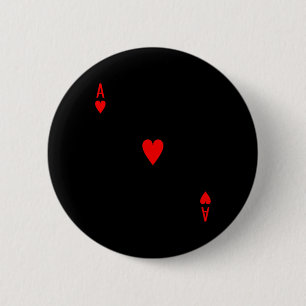 Badge Rond 5 Cm L'As des Coeurs Deck des Cartes Costume d'Hallowee