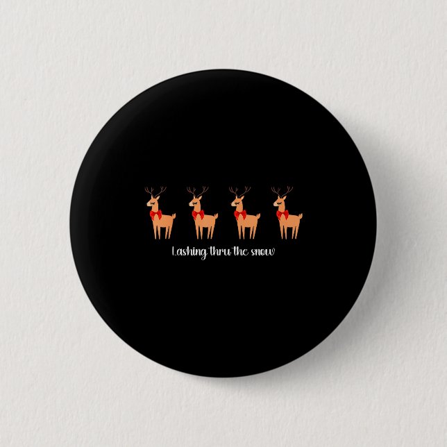 Badge Rond 5 Cm Lash Artist Christmas Reindeer Esthetician Eyelash (Devant)