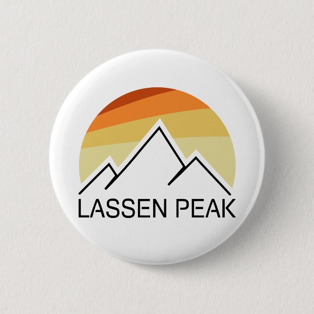 Badge Rond 5 Cm Lassen Peak California Retro (Devant)
