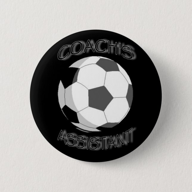 Badge Rond 5 Cm l'assistant de l'entraîneur du football (Devant)