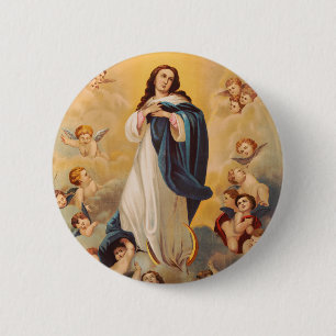 Badge Rond 5 Cm L'Assomption de la Vierge Marie