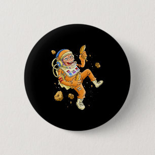 Badge Rond 5 Cm L'astronaute Monkey Space