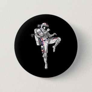 Badge Rond 5 Cm L'astronaute Muay Thai Boxing Karate Kickboxing Ma