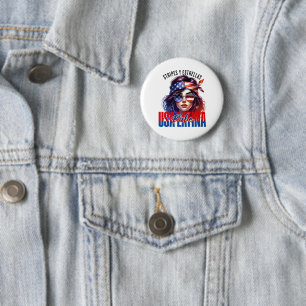 Badge Rond 5 Cm Latina féminine Quatre juillet Jour de l'indépend