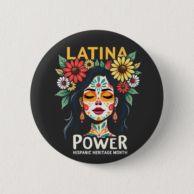 Badge Rond 5 Cm Latina Power Mois du patrimoine hispanique (Devant)