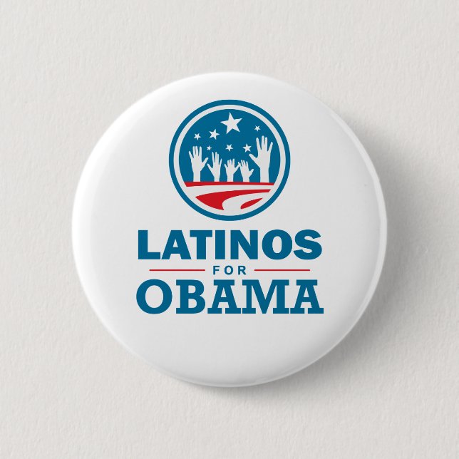 Badge Rond 5 Cm Latinos pour Obama (Devant)