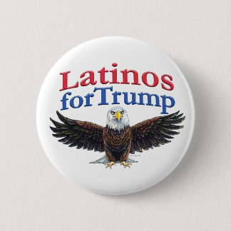 Badge Rond 5 Cm Latinos pour Trump Aigle rouge, blanc et bleu