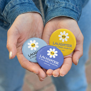 Badge Rond 5 Cm Laughter Is The Best Medicine Button