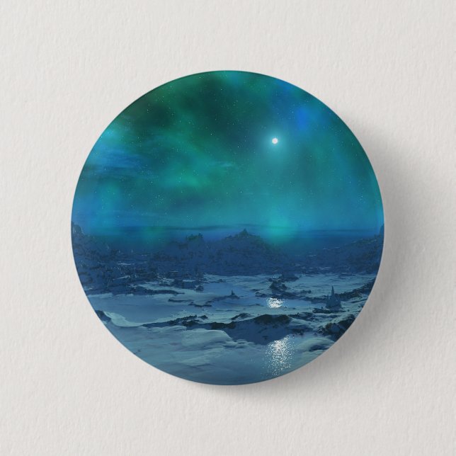 Badge Rond 5 Cm L'aurore Borealis (Devant)