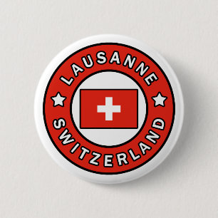 Badge Rond 5 Cm Lausanne Suisse
