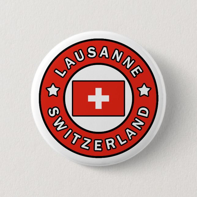 Badge Rond 5 Cm Lausanne Suisse (Devant)