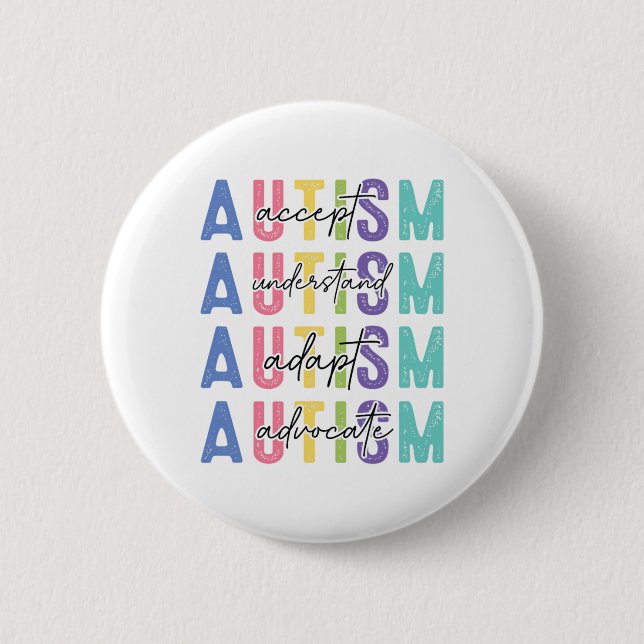 Badge Rond 5 Cm L'autisme Accepter Comprendre L'Amour (Devant)