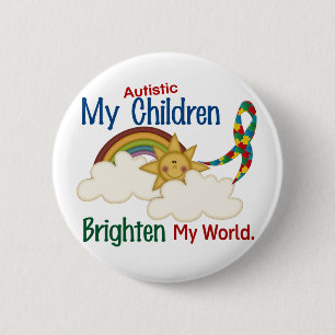 Badge Rond 5 Cm L'autisme ÉCLAIRENT MES enfants du MONDE 1