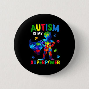 Badge Rond 5 Cm L'autisme est un super-héros de la sensibilisation