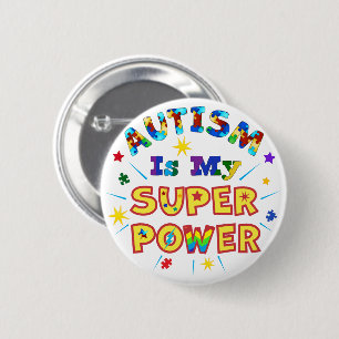 Badge Rond 5 Cm L'autisme, mon super pouvoir