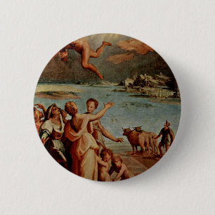 Badge Rond 5 Cm L'automne de l'ovale d'Icare par Manzuoli Tommaso
