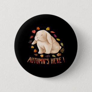 Badge Rond 5 Cm L'automne dit joli lapin automne c'est l'automne v