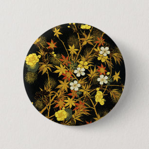 Badge Rond 5 Cm L'automne japonais laisse l'art classique antique 