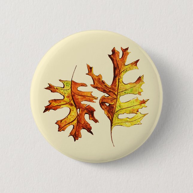 Badge Rond 5 Cm L'automne laisse belle nature aquarelle art (Devant)