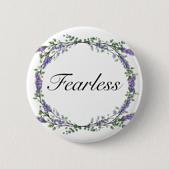 Badge Rond 5 Cm Lavande et Eucalyptus sans peur (Devant)