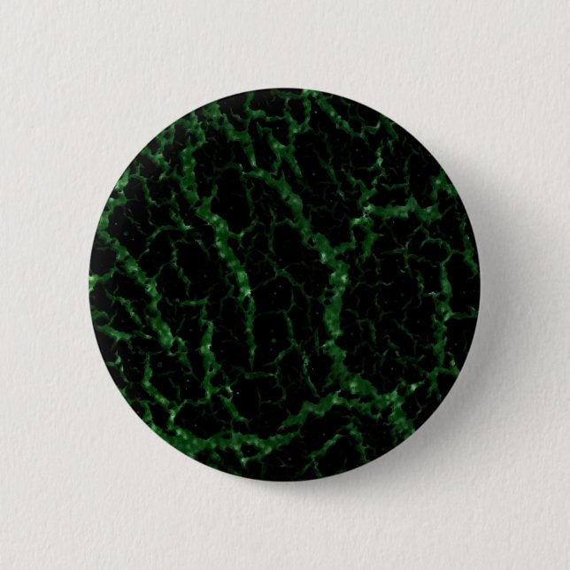 Badge Rond 5 Cm Lave d'espace fissuré - Vert Parties scintillant (Devant)