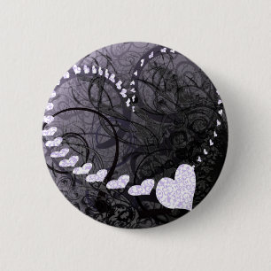 Badge Rond 5 Cm Lavender Heart