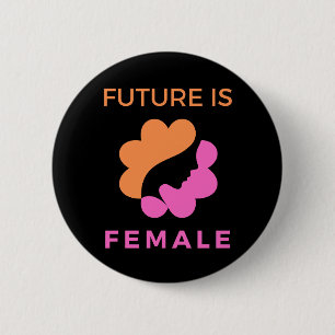 Badge Rond 5 Cm L'Avenir Est Femme Féministe